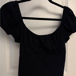Hollister Black Mini Dress with Puff Sleeves